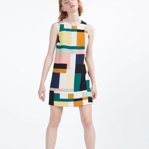 Zara Colorblock Romper Dress sz S